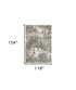2' X 3' Gray And Ivory Distressed Abstract Scatter Rug